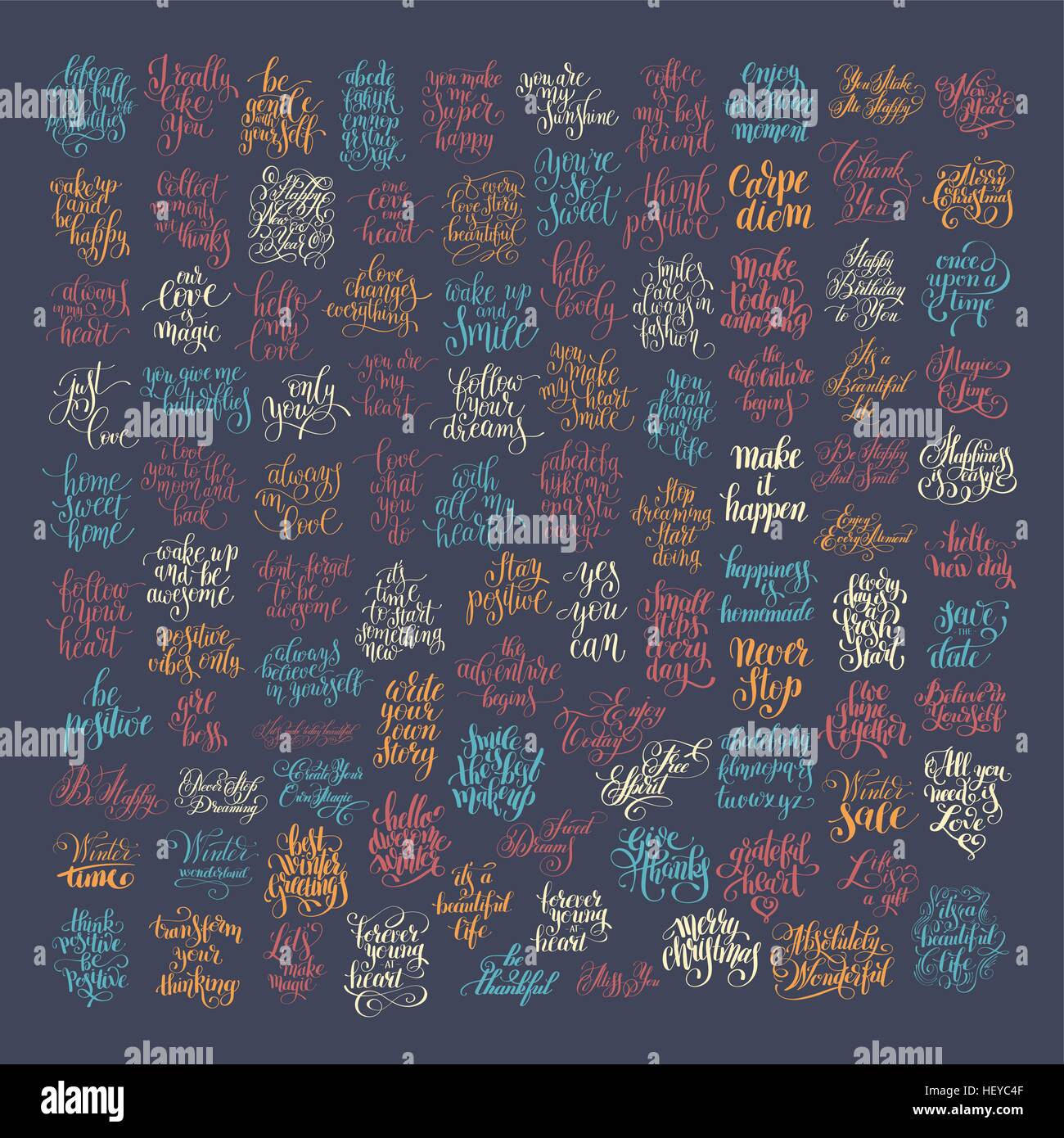 Mega set 100 positive quotes hi-res stock photography and images - Alamy