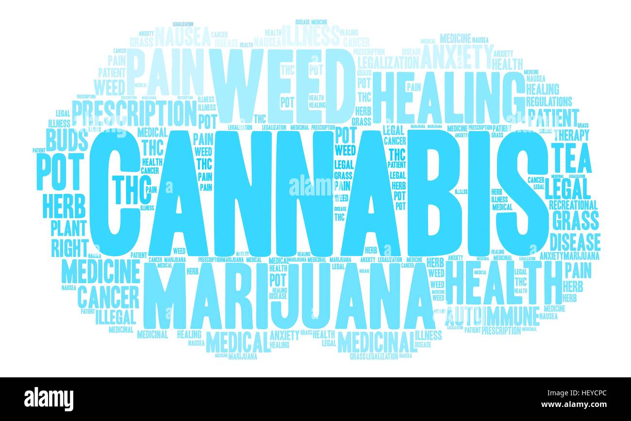 Cannabis word cloud on a white background. Stock Vector