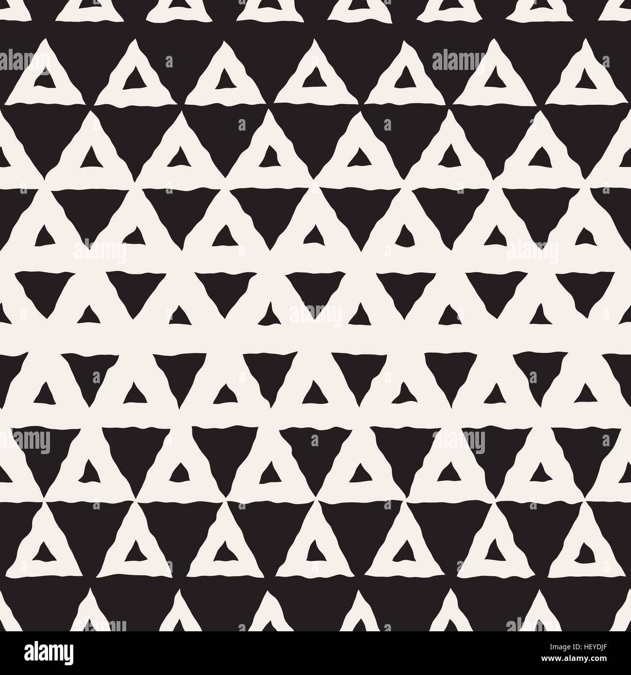 Vector Seamless Black And White Hand Drawn Triangle Halftone Pattern ...