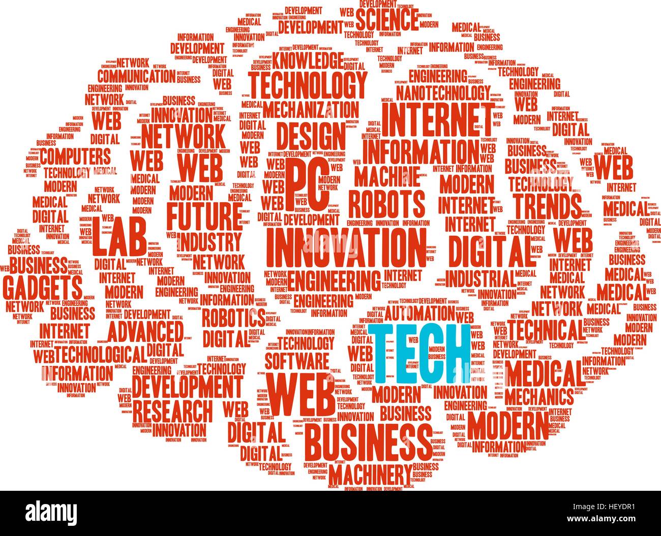 Tech Brain word cloud on a white background Stock Vector Image & Art ...
