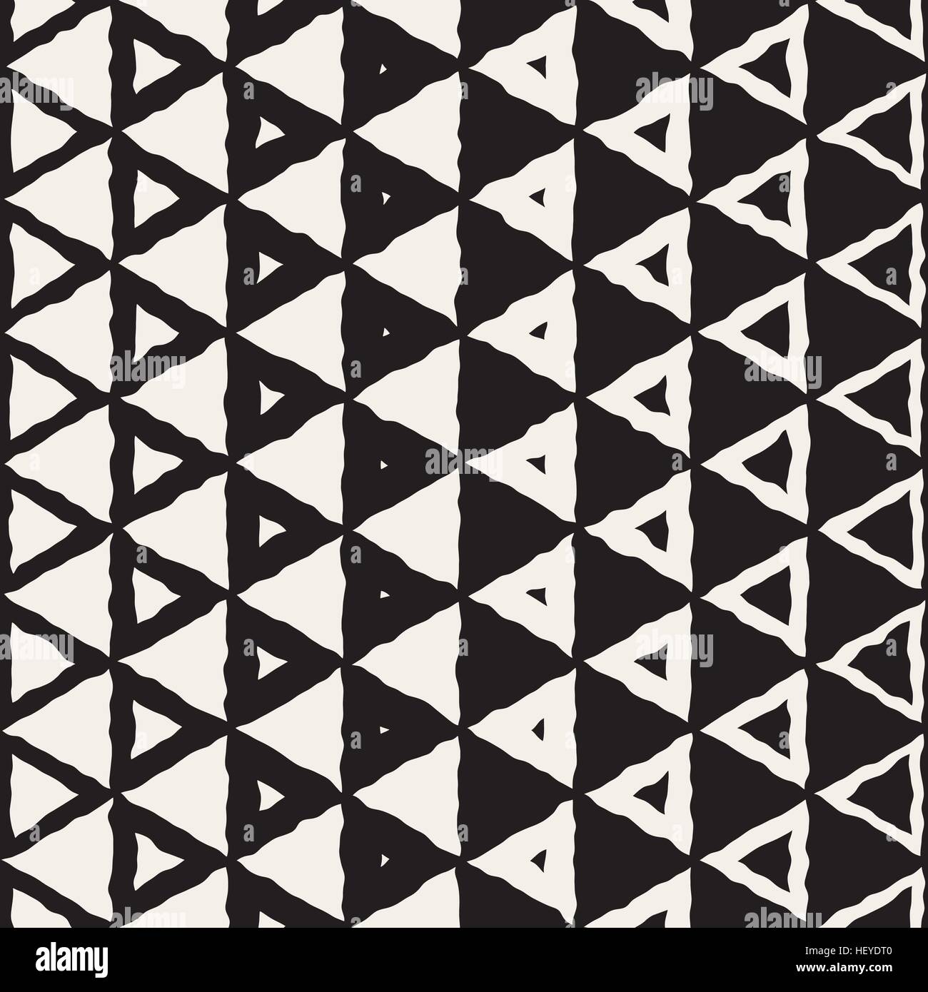 Vector Seamless Black And White Hand Drawn Triangle Halftone Pattern ...