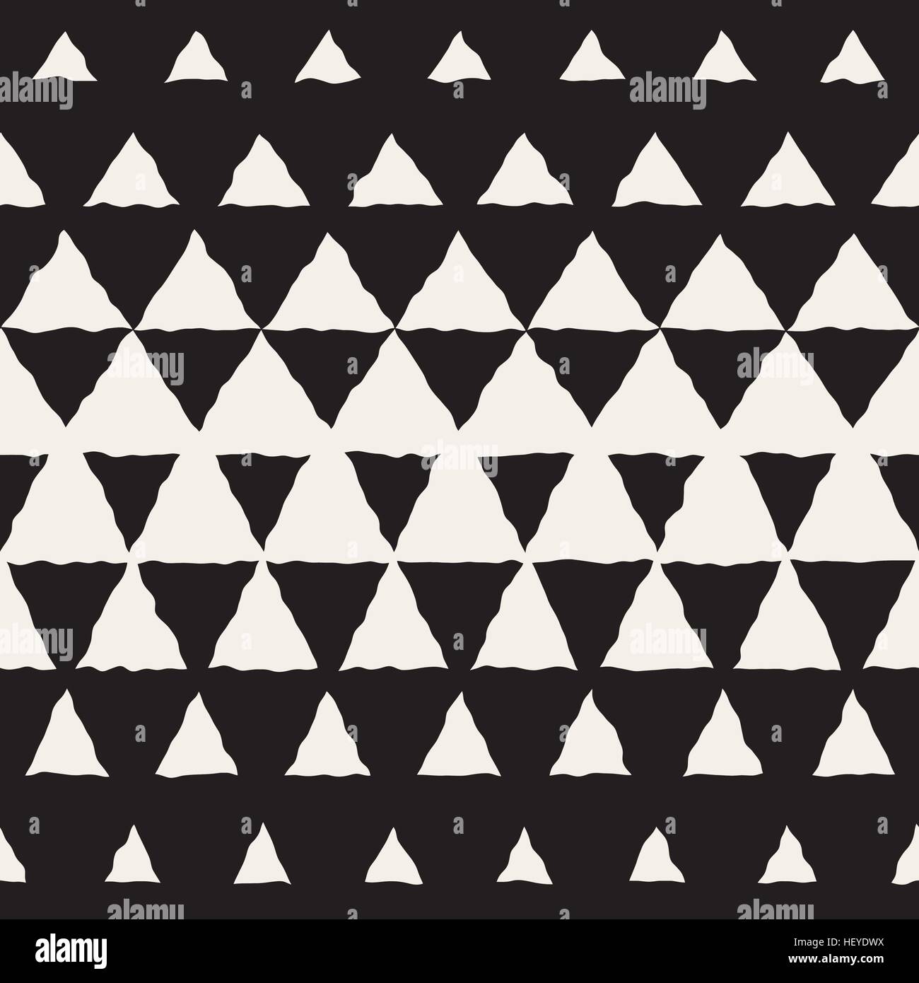 Vector Seamless Black And White Hand Drawn Triangle Halftone Pattern ...