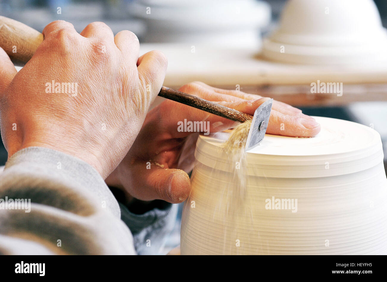Workshop of porcelain manufacture of Sevres, France Stock Photo