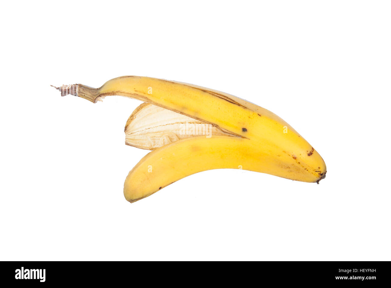 Banana peel on white Stock Photo Alamy