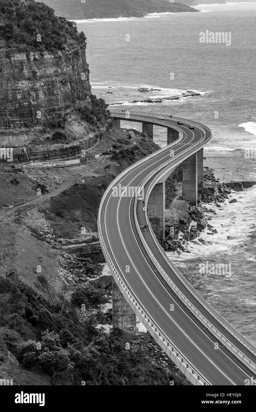 Clifton, Australia - 18th December 2016:  The Sea Cliff Bridge is a balanced cantilever bridge located in the northern Illawarra region of New South Wales. The bridge valued at $52 million links the coastal suburbs of Coalcliff and Clifton together. Stock Photo