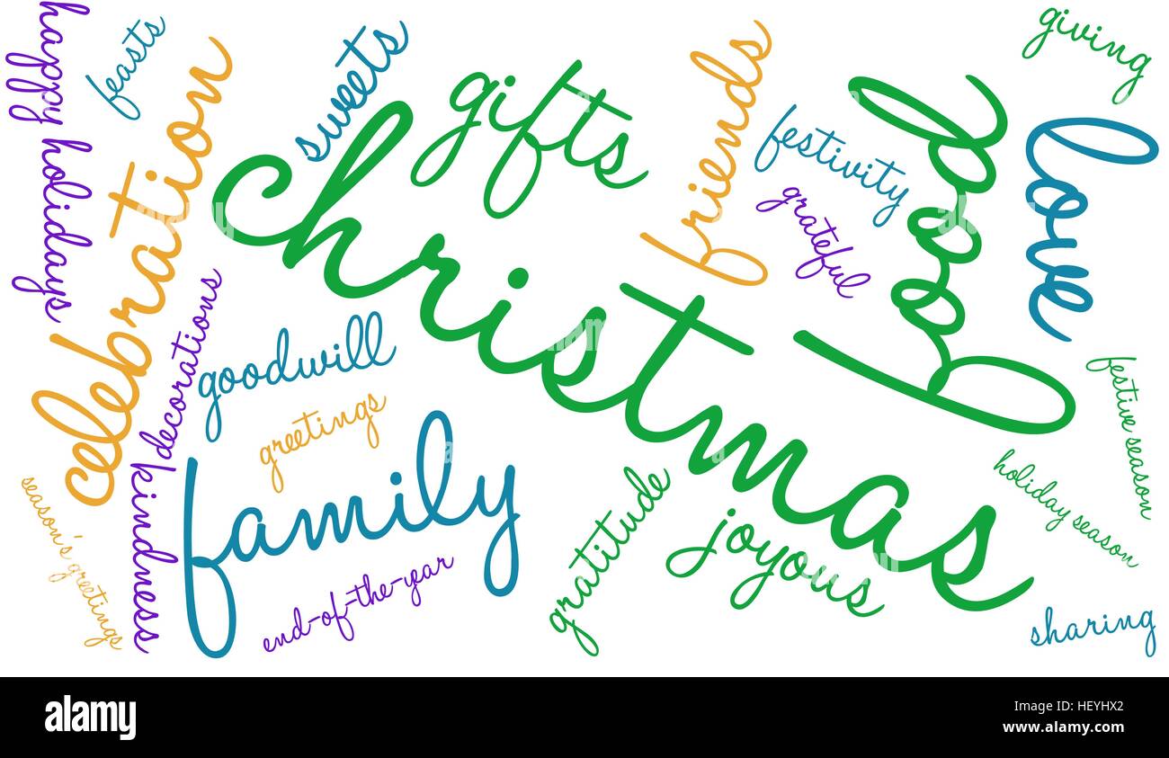 Christmas word cloud on a white background Stock Vector Image & Art - Alamy