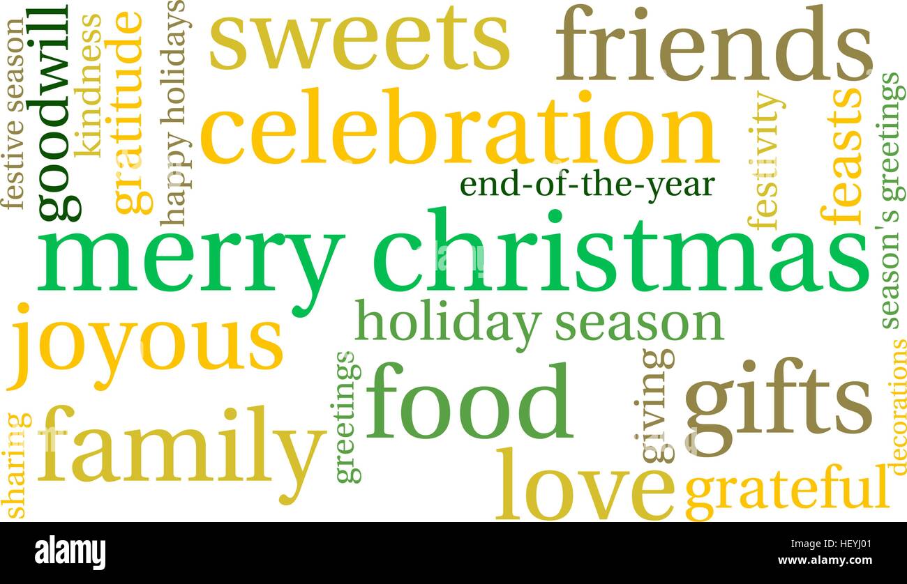 Merry Christmas word cloud on a white background Stock Vector Image