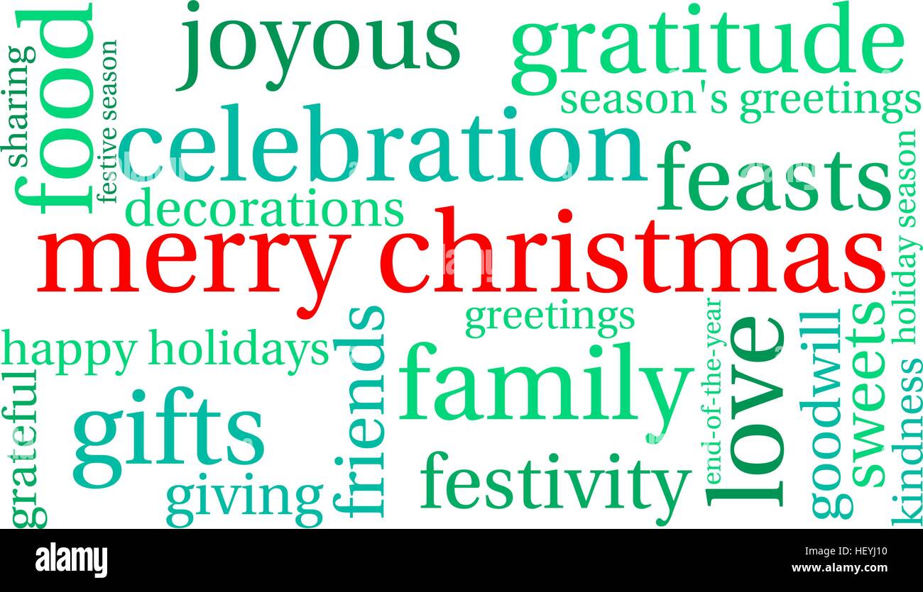 Merry Christmas word cloud on a white background Stock Vector Image