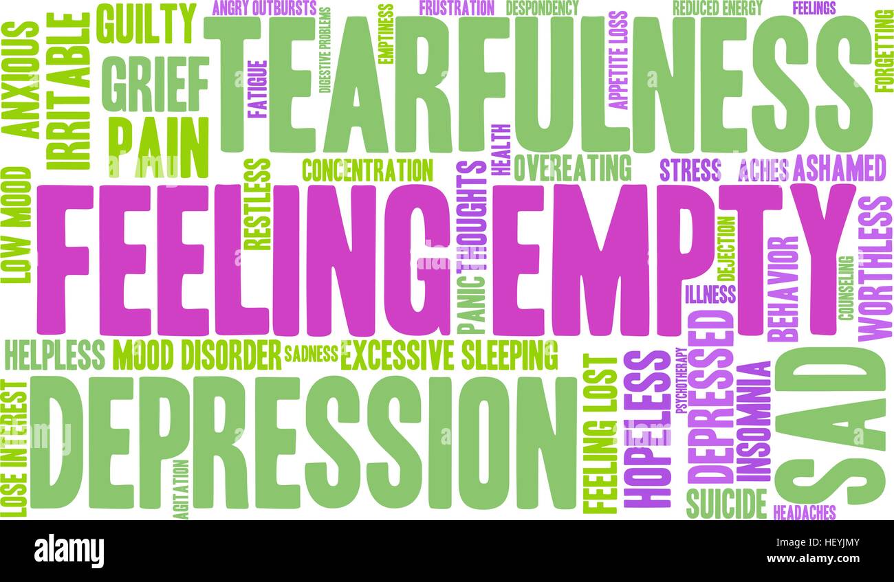 Feeling Empty word cloud on a white background Stock Vector Image & Art
