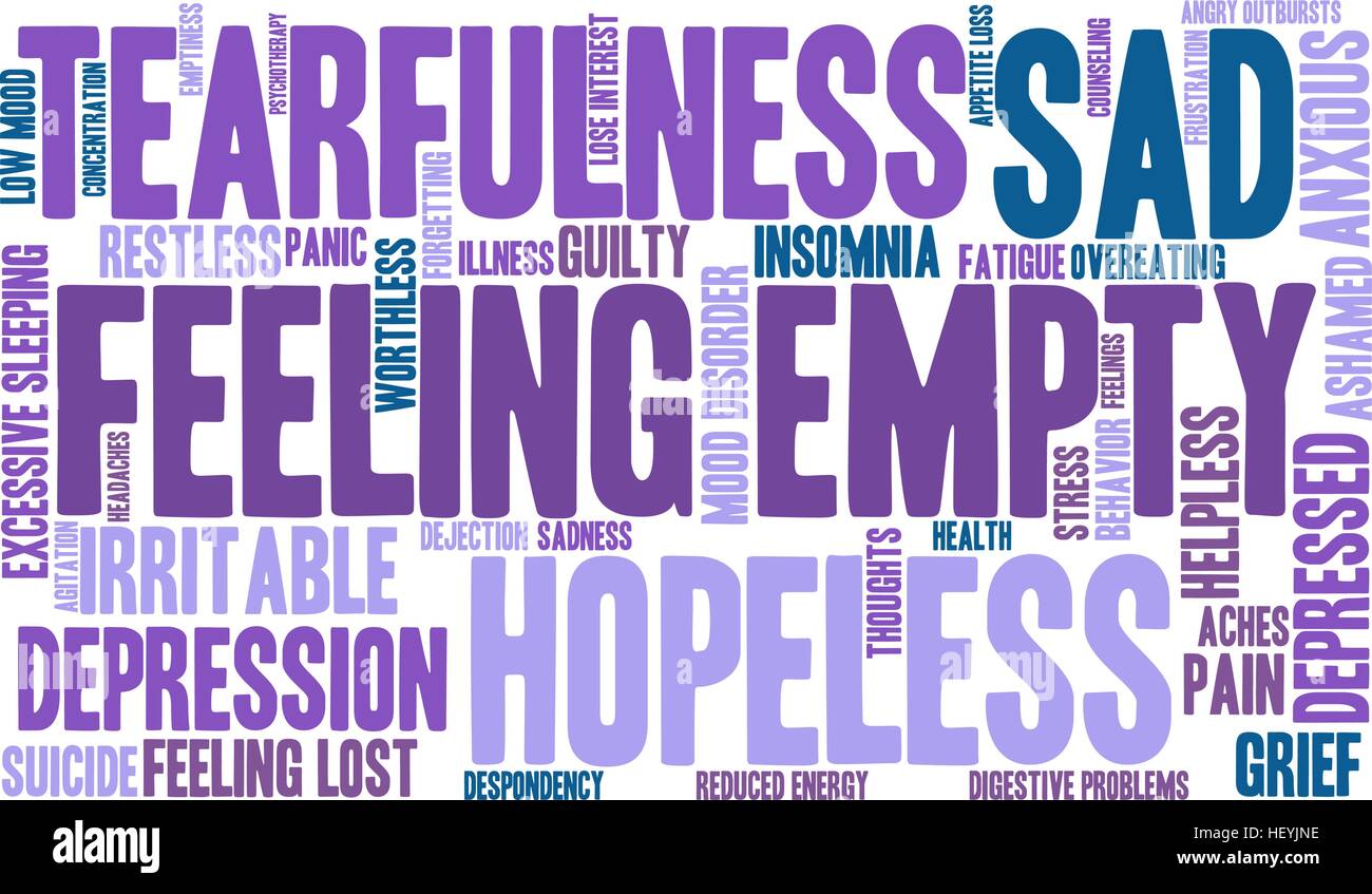 Feeling Empty word cloud on a white background Stock Vector Image & Art