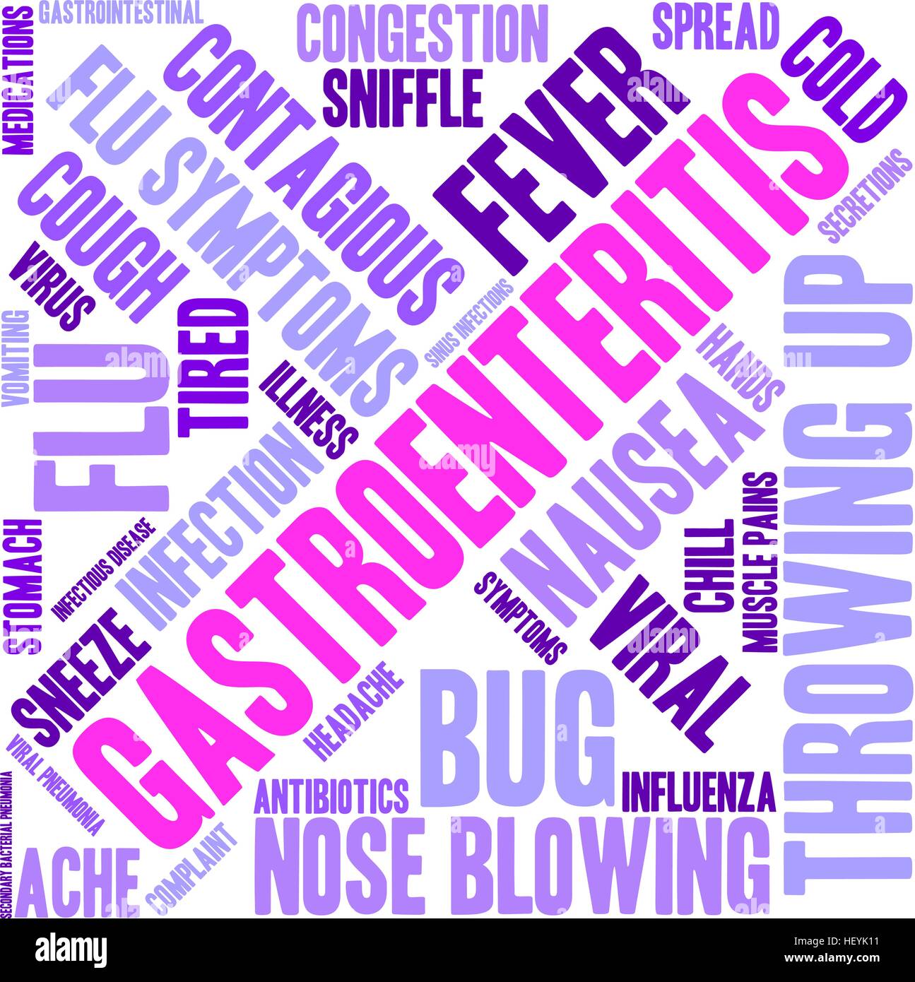 Gastroenteritis word cloud on a white background. Stock Vector