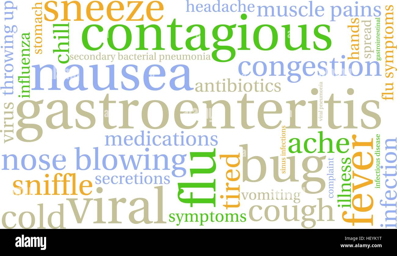 Gastroenteritis word cloud on a white background. Stock Vector