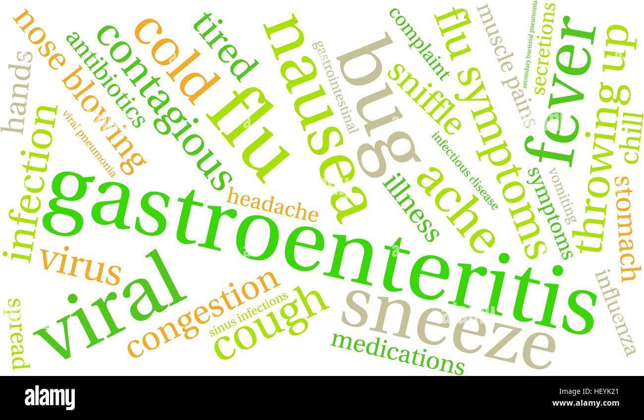 Gastroenteritis word cloud on a white background. Stock Vector
