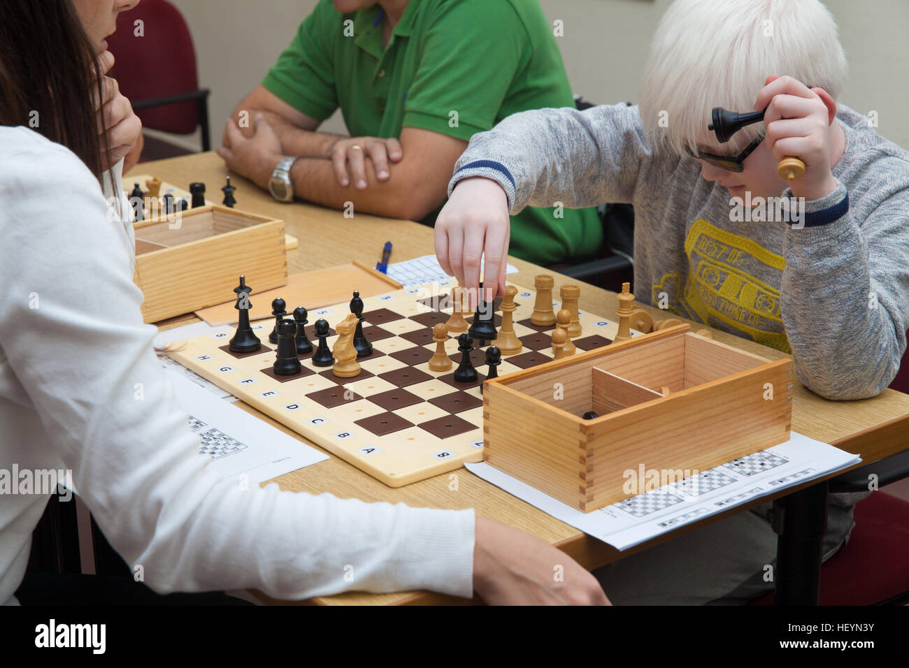 Chess for blind or visually impaired Stock Photo Alamy
