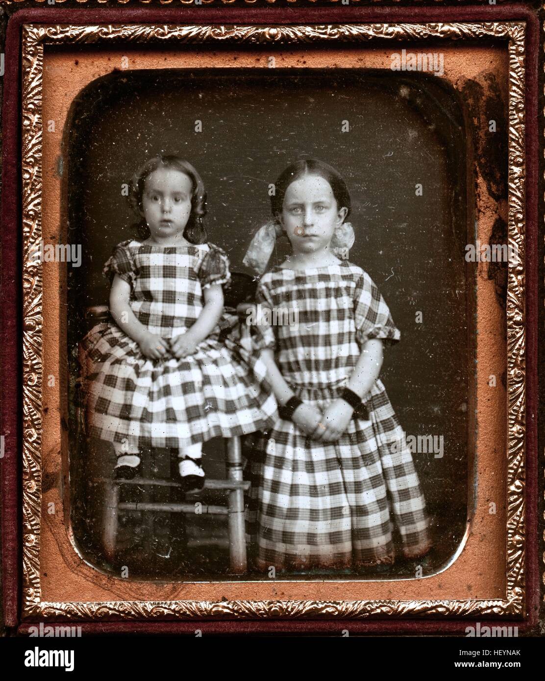 Sisters, ca 1850 Stock Photo
