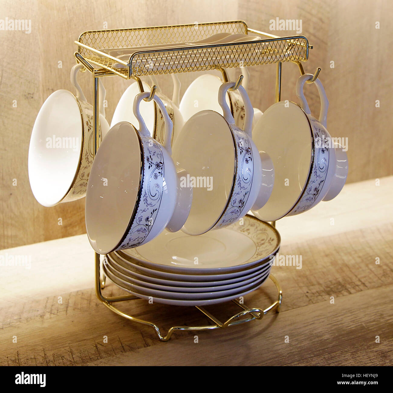 Tea set with stand Stock Photo Alamy