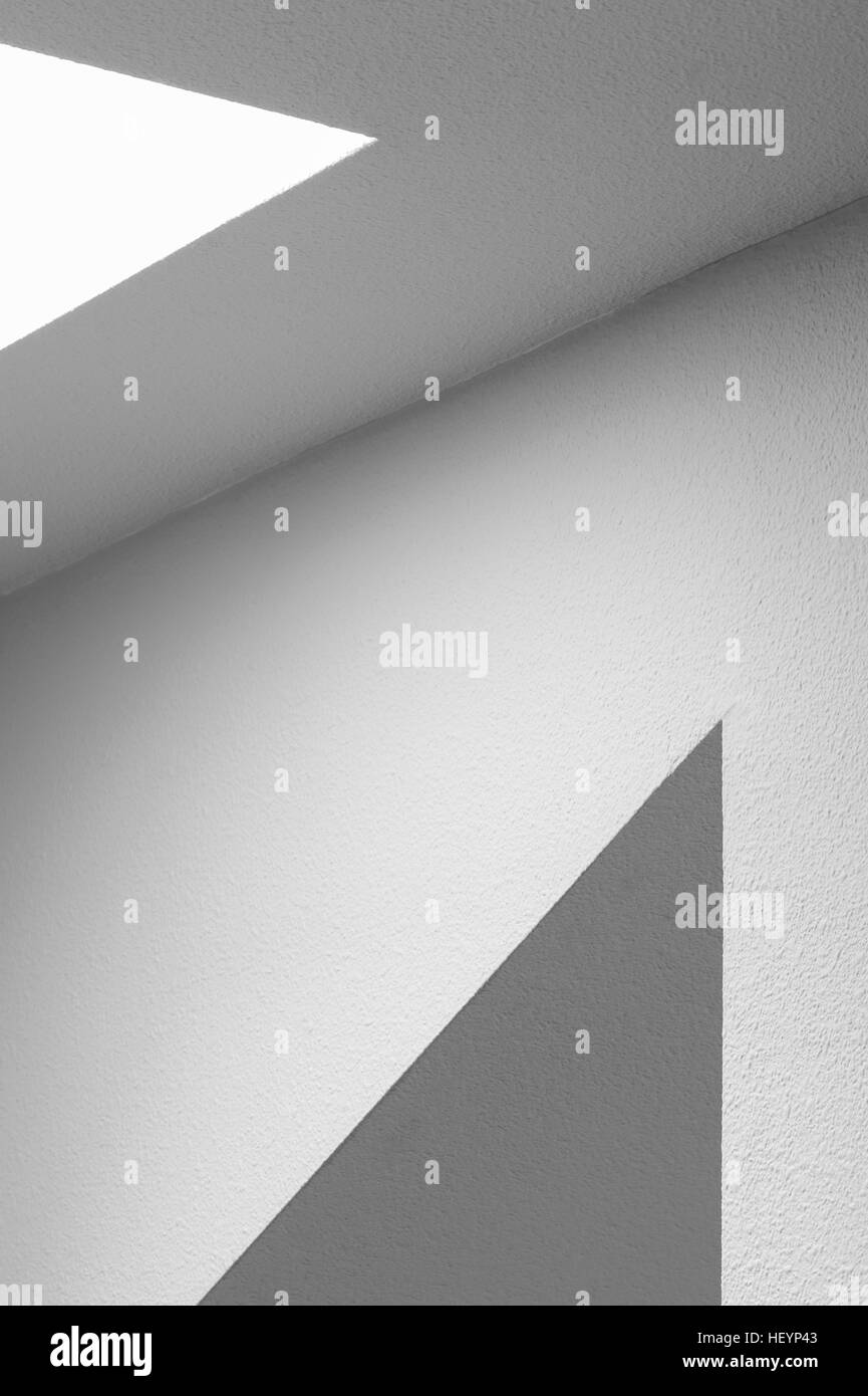 Interior design with images of simple shapes, patterns, walls, angles