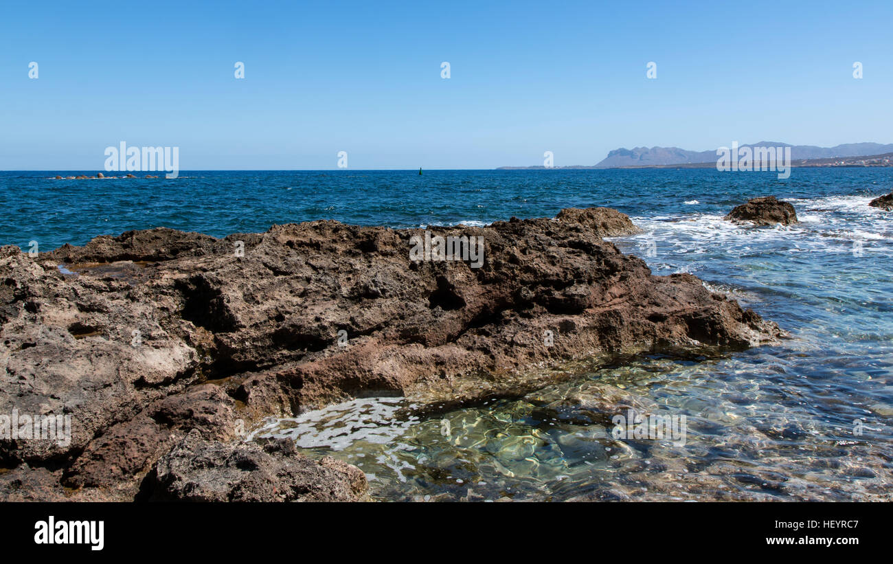 Rocks at the coast near Platania, Crete, Greece Stock Photo