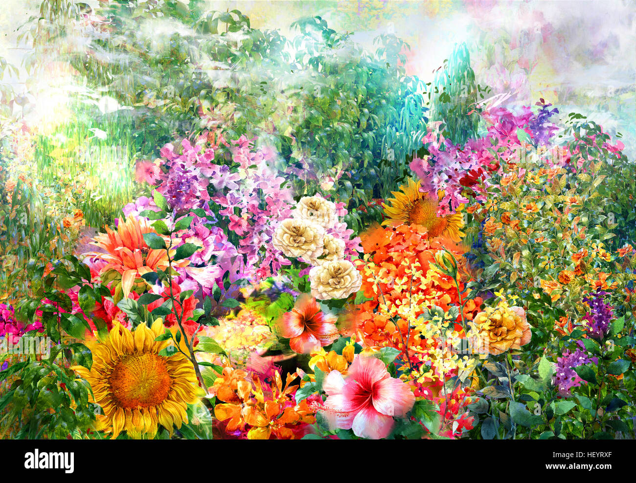 Oil painting field flowers hi-res stock photography and images - Alamy