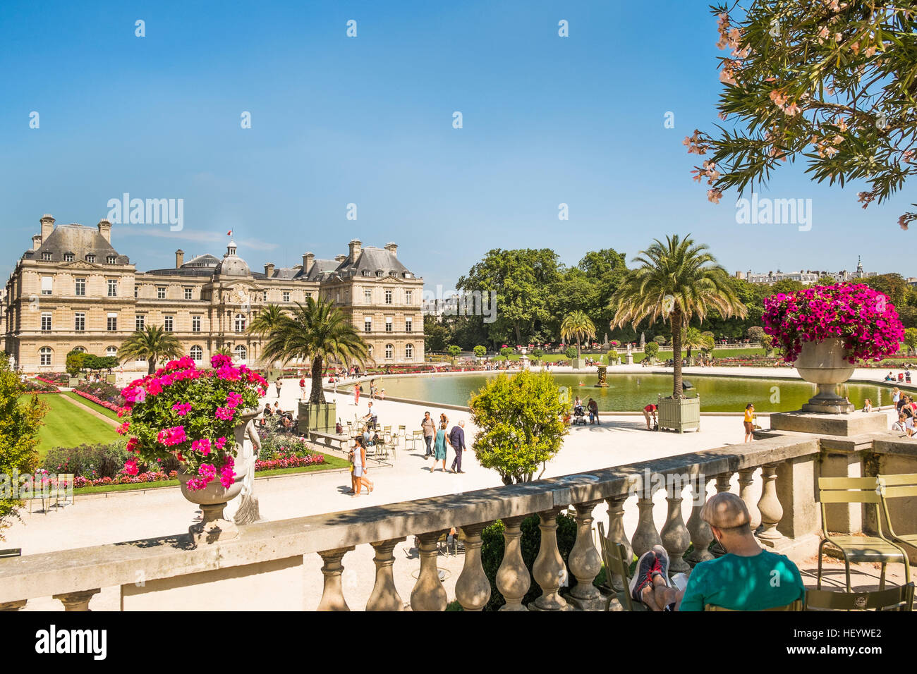 summer day in luxembourg gardens Stock Photo