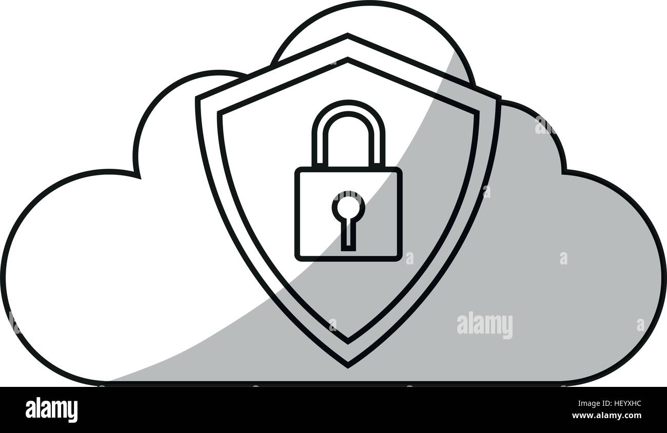 Isolated padlock and cloud design Stock Vector Image & Art - Alamy