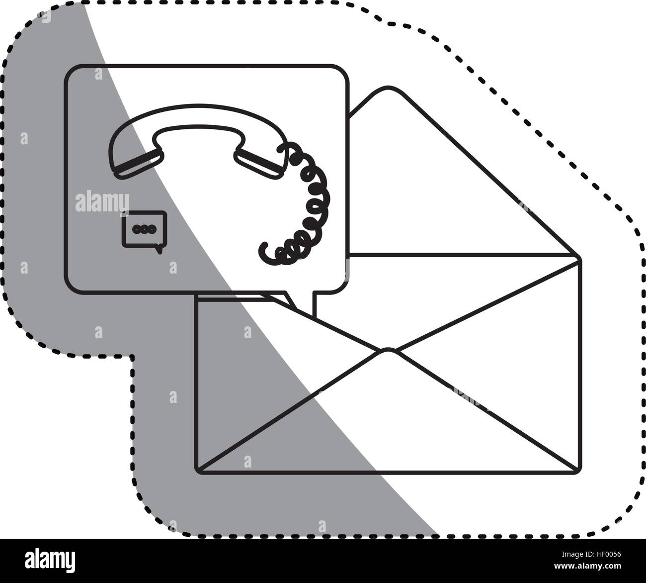 Envelope and phone icon. Call center technical service online and ...