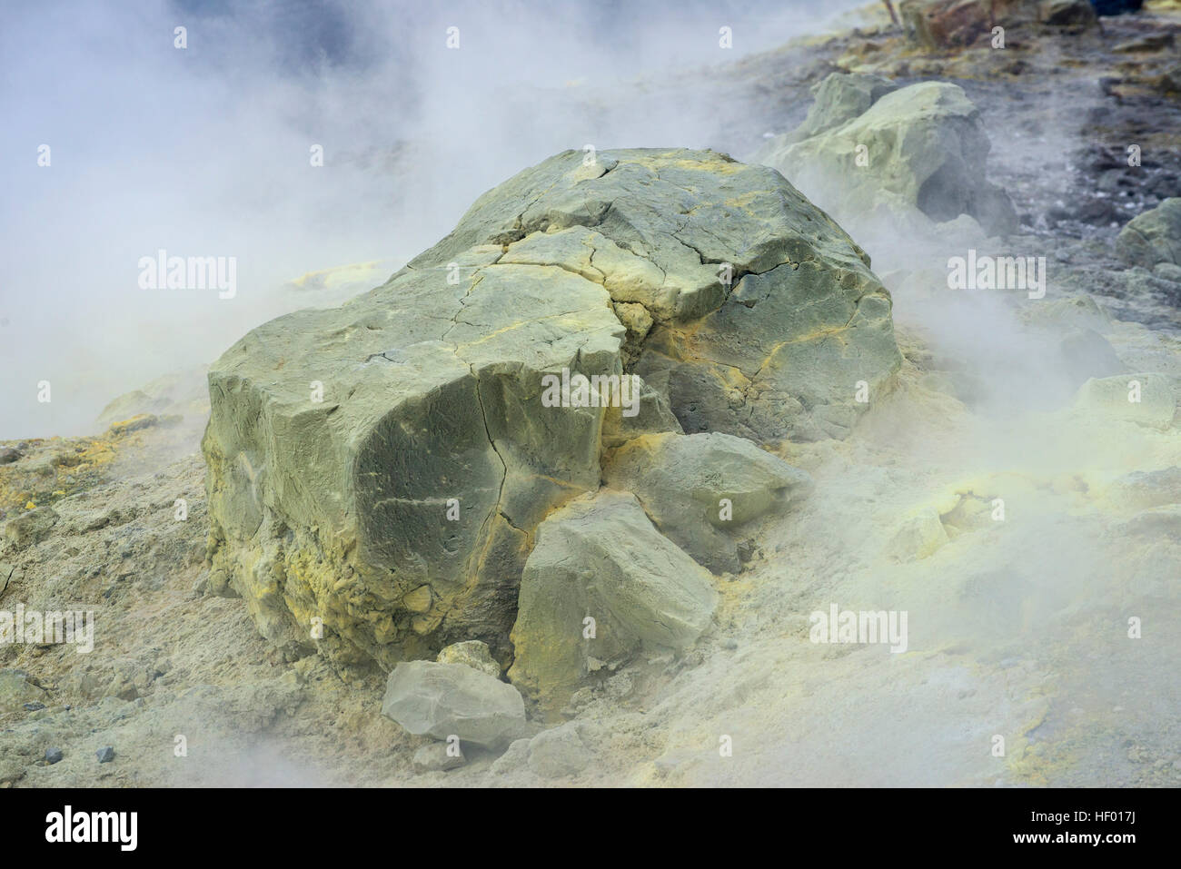 Sulfur vapor, Vulcano Island, Aeolian Islands, Italy Stock Photo