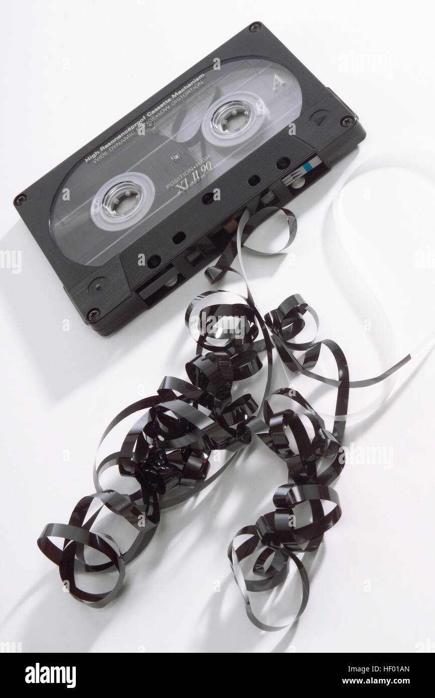 Audio cassette tape, tape jam (jammed tape Stock Photo Alamy