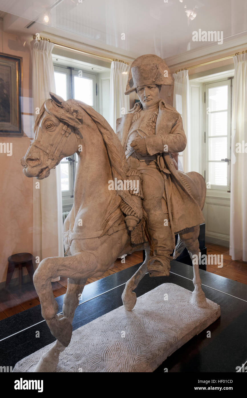 Equestrian statue of Napoleon on horseback, Musée Napoléonien, Napoleon Museum, Ile-d'Aix, Charente-Maritime, France Stock Photo