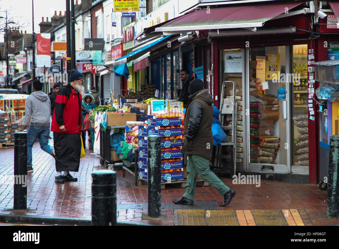 Luton, UK 25 Dec 2016 Shops are open as normal for business on Christmas Day in Bury Park