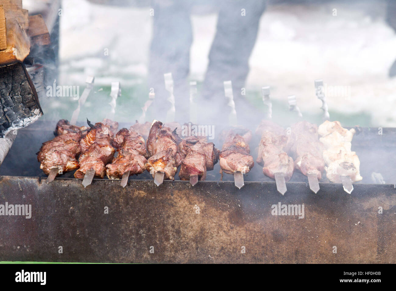 Nov 3, 2016 - The Kabardino-Balkar Republic, Russia - Traditional Russian  BBQ, Shashlik (meaning skewered meat) was originally made of lamb. Nowadays  It is also made of pork or beef depending on