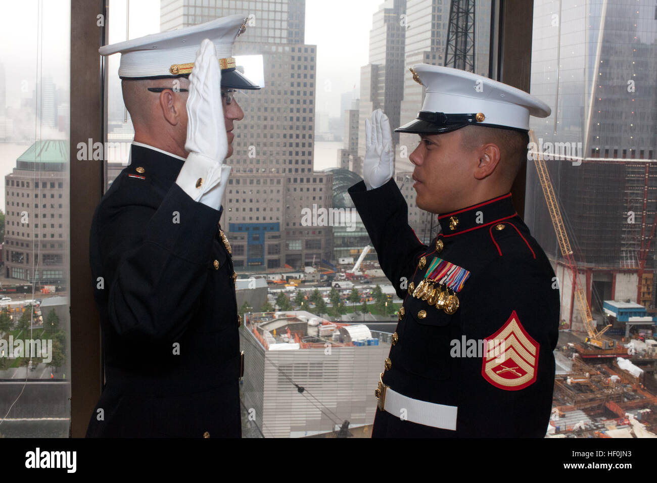 Staff Sgt. Rico Selbo (right) re-enlisted in the Marine Corps ...