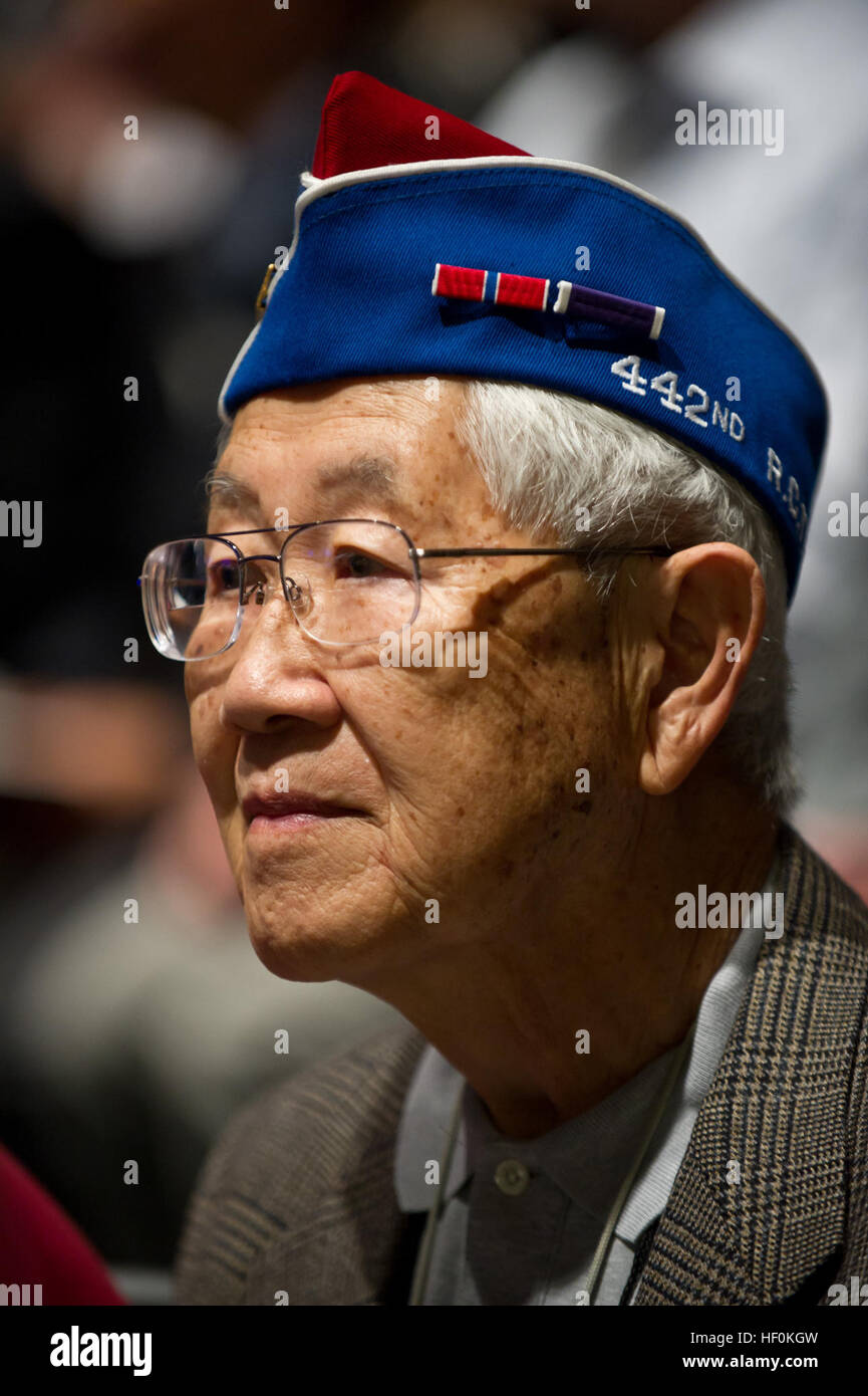 A World War II veteran from the 442nd Regimental Combat Team attended a ...