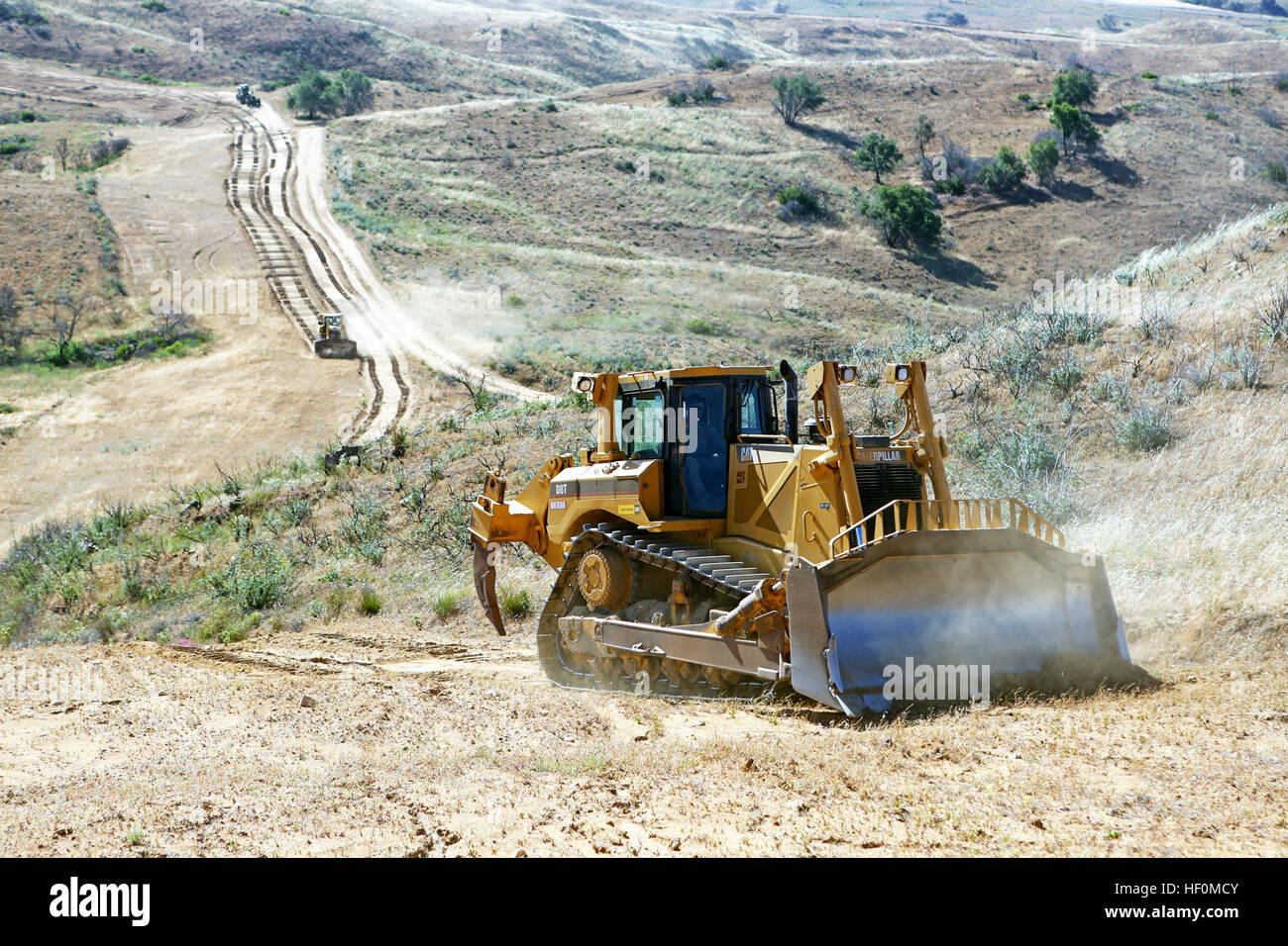 Marines from 7th Engineer Support Battalion create firebreaks using V8T ...