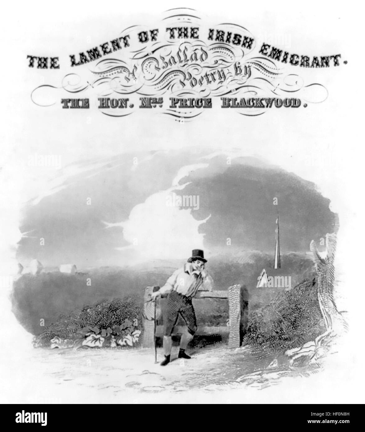 HELEN BLACKWOOD (1807-1867) English author and songwriter. Poem and ballad about the Irish emigration to America,  published in both London, New York and Boston about 1843 Stock Photo