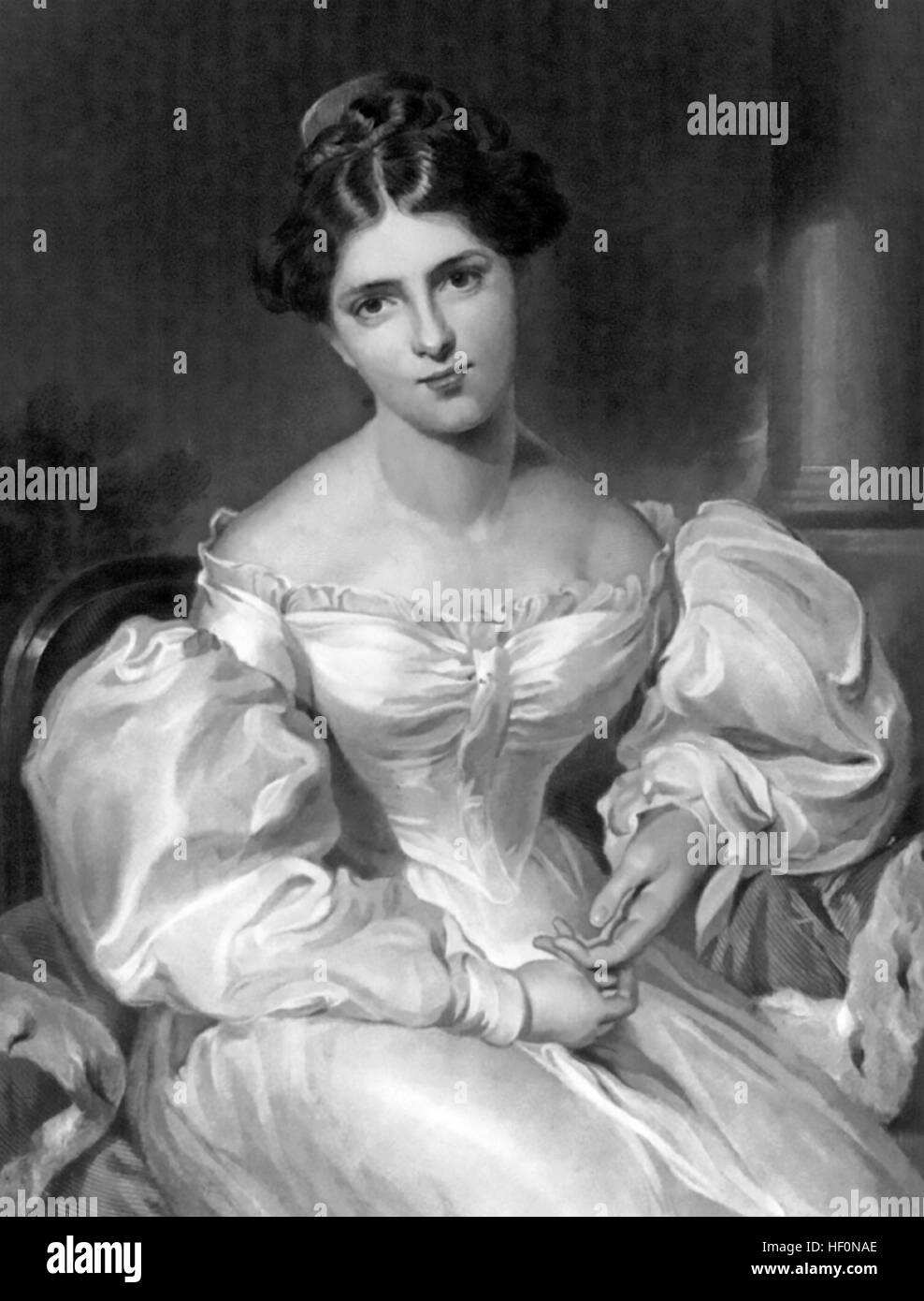 FANNY KEMBLE (1809-1983) English actress and writer about 1873 in a steel engraving Stock Photo