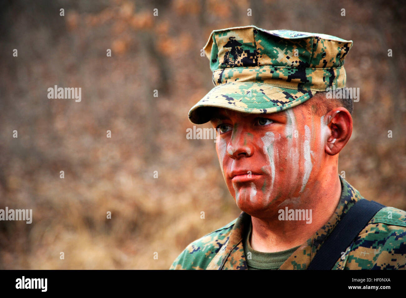 Cpl. Jacob Mills, assigned to 2nd Platoon, Fleet Antiterrorism Security Team Company Pacific, awaits further instruction while participating in a live fire exercise. More than 50 Marines assigned to 2nd Platoon are training at Camp Rodriguez Live Fire Complex as part of FAST Exercise 2012 to further sustain and improve weapons marksmanship, Feb. 27 - March 8. (Photo by: Mass Communication Specialist 3rd Class James Norman) Flickr - DVIDSHUB - Fleet Antiterrorism Security Team Pacific (Image 7 of 8) Stock Photo