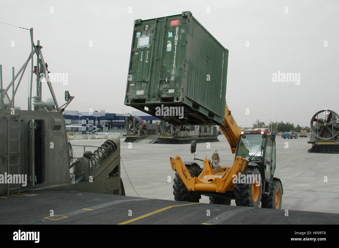 KUWAIT NAVAL BASE, Kuwait (April 5, 2005) A forklift operator
