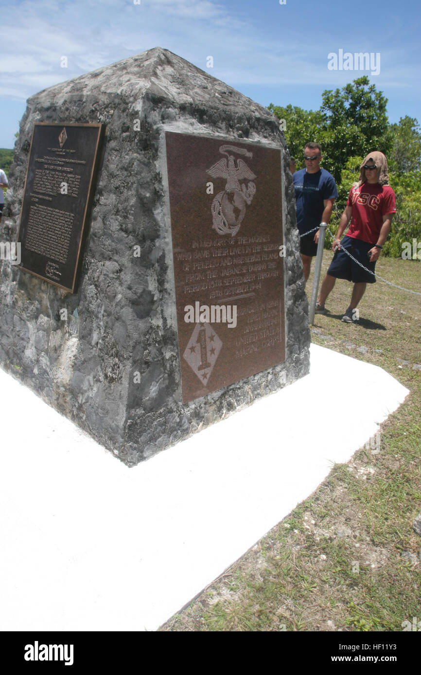 The 1st Marine Division Memorial on Peleliu Island contains the names of eight Medal of Honor