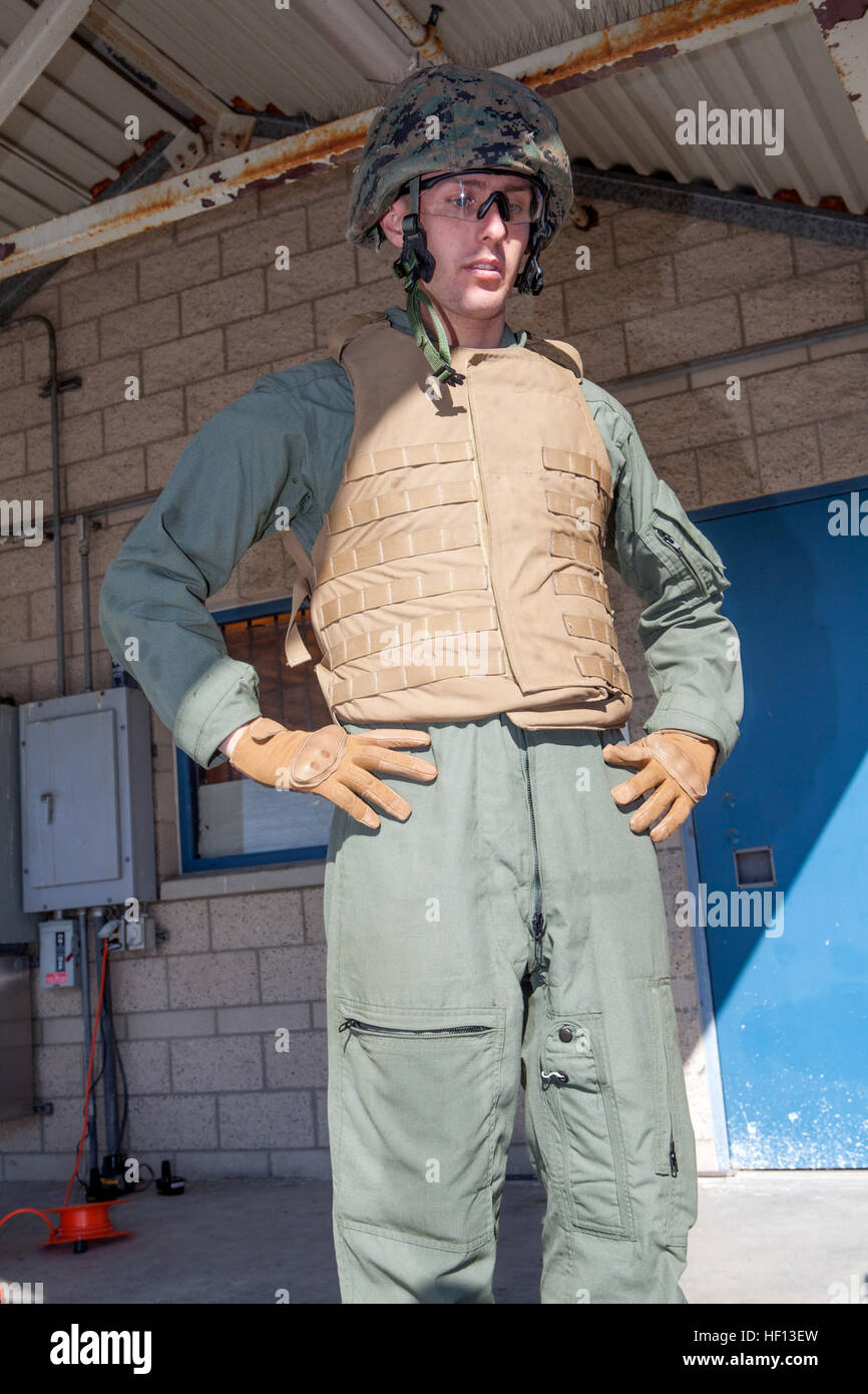 A Marine Wing Support Squadron 373 trainee observed and practiced inert ...