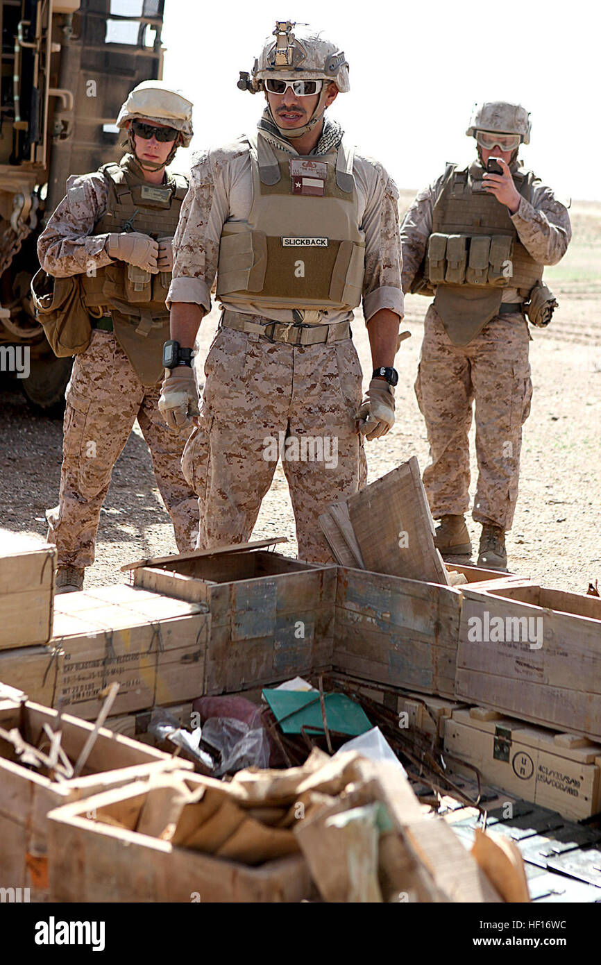 U.S. Marine Staff Sgt. Ysa Rubio, left, Explosive Ordnance Disposal