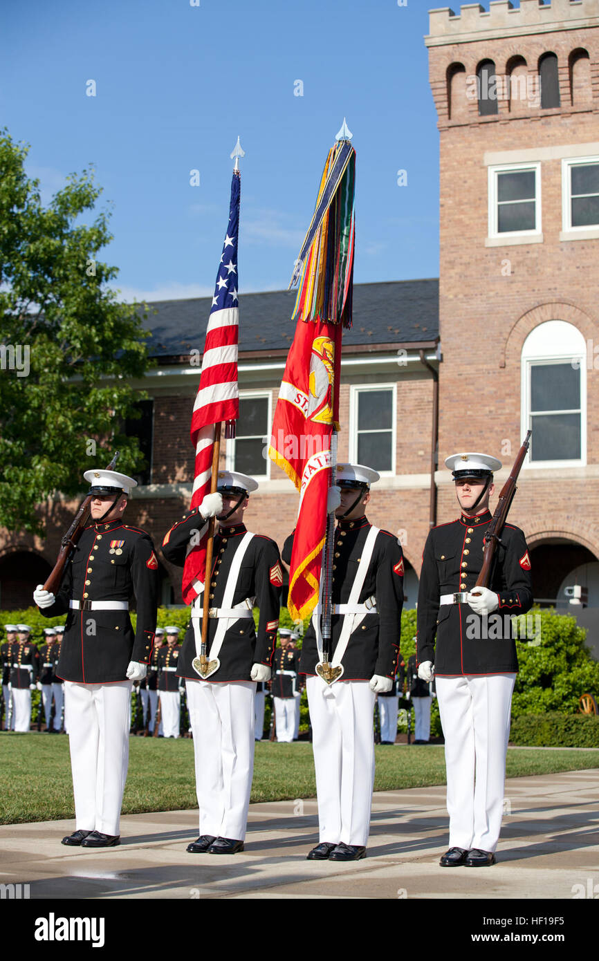 Color Guard Procession A Marine Corps color guard performs during a retirement ceremony at ...