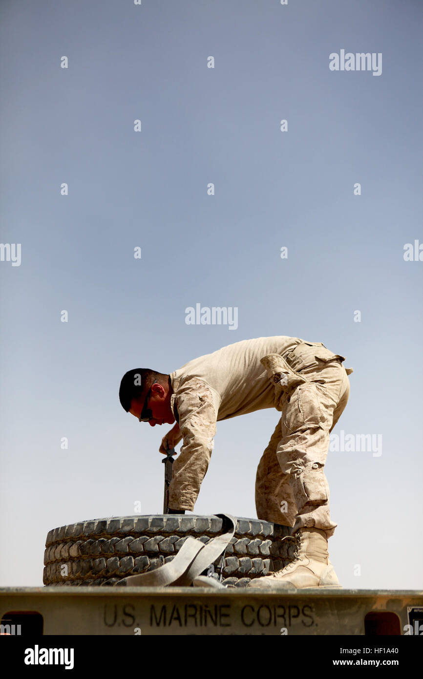 A U.S. Marine with Rolling Thunder 2, Combat Logistics Regiment 2