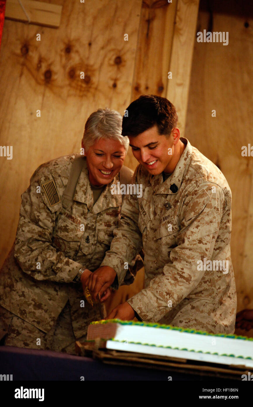 U.S. Navy Senior Chief Petty Officer Kathryn L. VanHooser, left, a