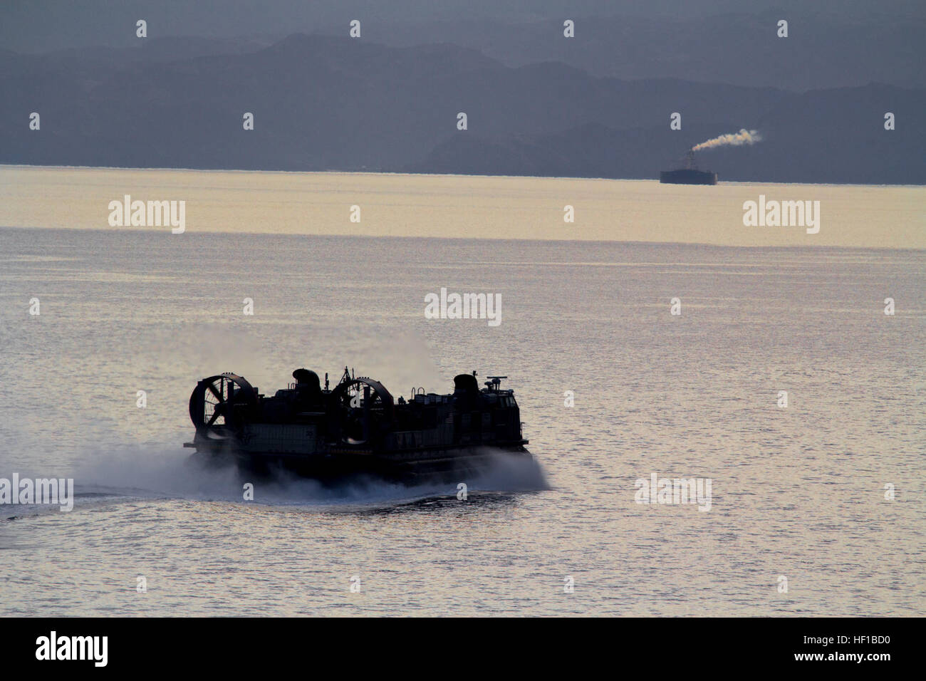 A landing craft, air cushion vessel assigned to the USS Kearsarge (LHD