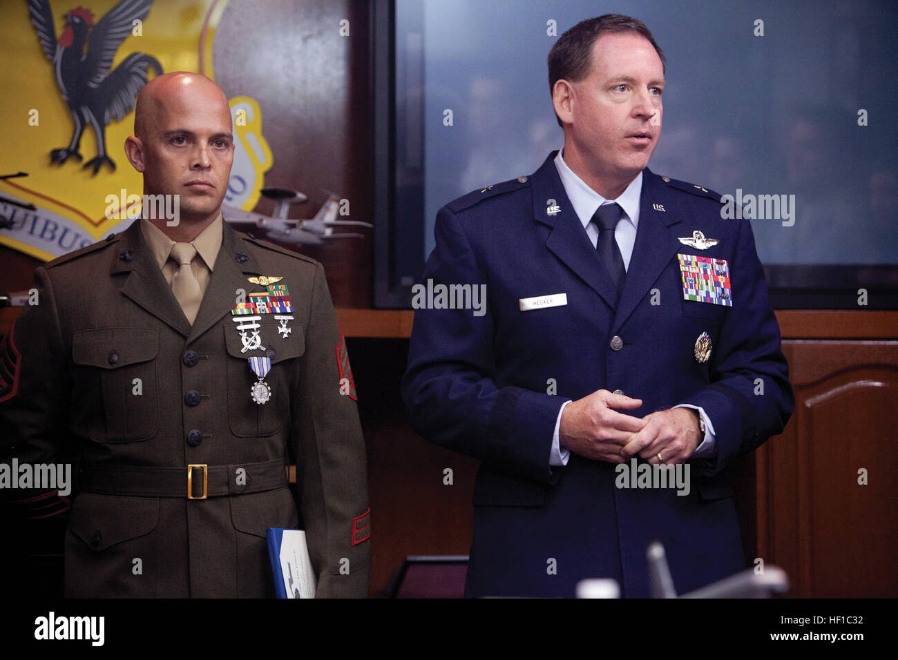 U.S. Air Force Brig. Gen. James B. Hecker, Right, Addresses The ...