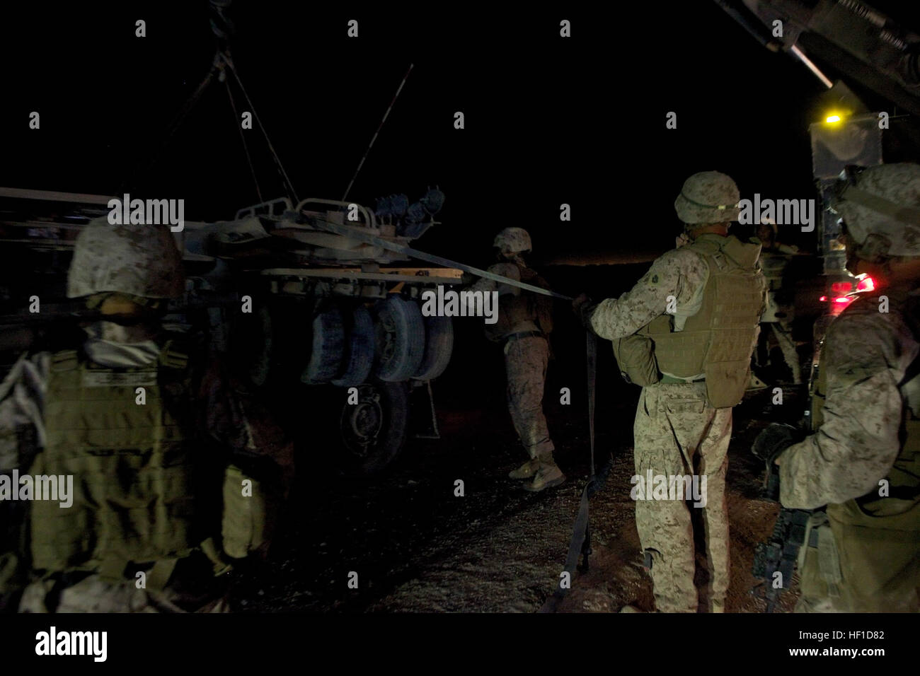 A crew of Marines with Combat Logistics Regiment 2, Regional Command ...