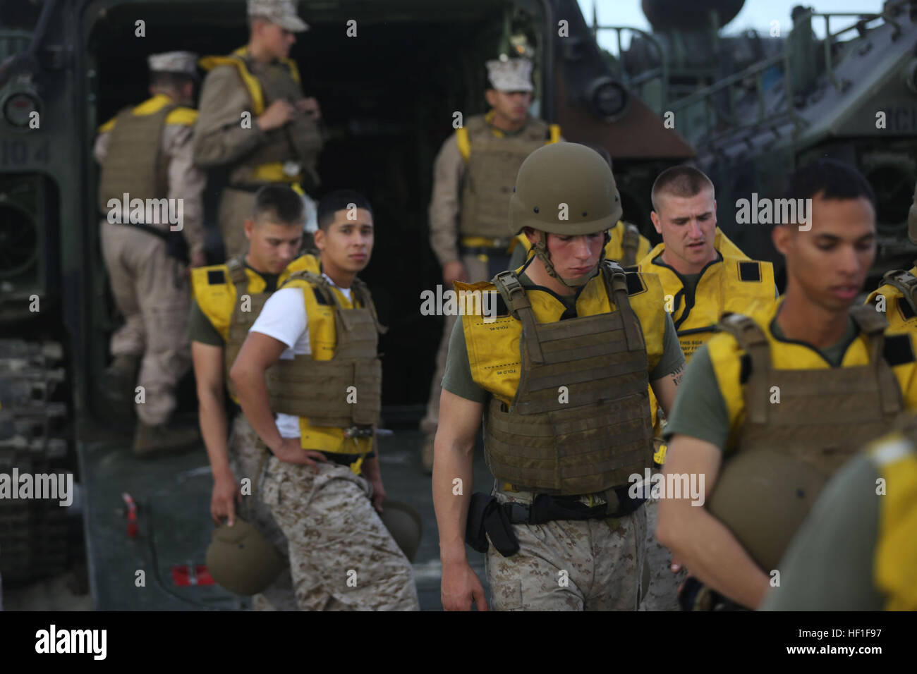 Marines from Charlie Company, 3rd Assault Amphibian Battalion conduct ...