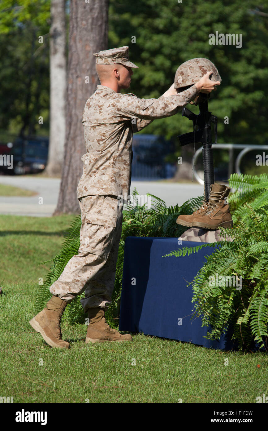 A U.S. Marine with Logistics Operation School, Camp Johnson, N.C