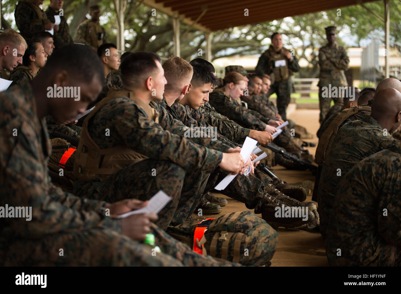Marines in Corporals Course engage in a question and answer session